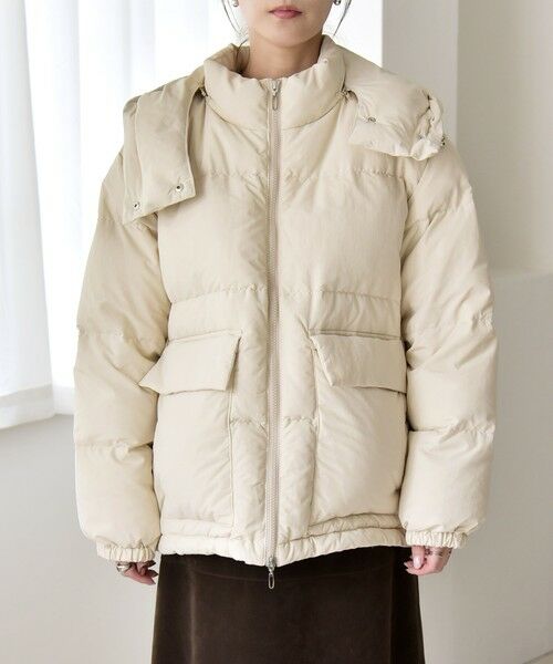 セール】 quaranciel: フーディー & ハイネック 2way ショート ダウン