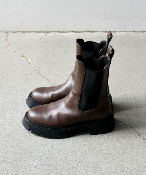 WEB限定】SHIPS any: トラックソール サイドゴア ブーツ 24FW （ブーツ