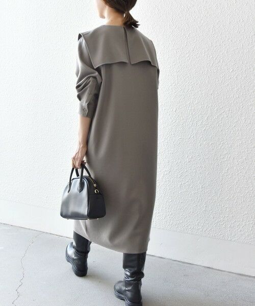 WEB限定】SHIPS any: ウール サキソニー セーラー カラー ワンピース