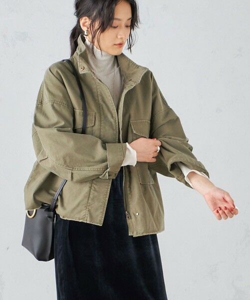 セール】 〈洗濯機可能〉ミリタリー バックサテン スタンドカラー