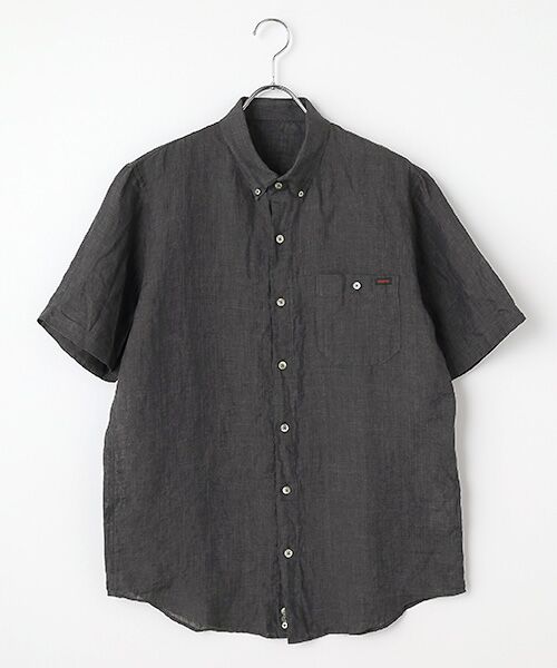リネンシャンブレー 反応&中白染めシャツ （シャツ・ブラウス）｜PAPAS