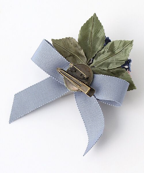 セール】 染花とリボンのまどいコサージュ （ブローチ・コサージュ