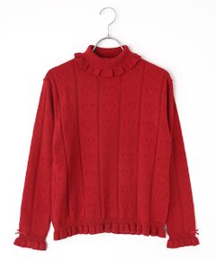 セール】 モチーフ付きタートルリブニット （ニット・セーター）｜PINK