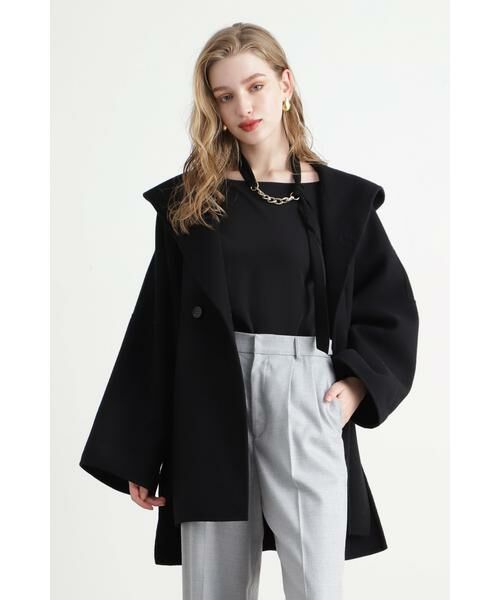 セール】 ウールリバーフードショートコート （アウター）｜PINKY