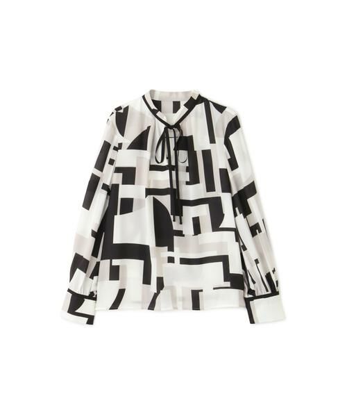 セール】 ◇サークルジオメトリックプリントブラウス （シャツ