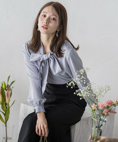セール】 ボウタイブラウス≪洗濯機で洗える≫ （シャツ・ブラウス