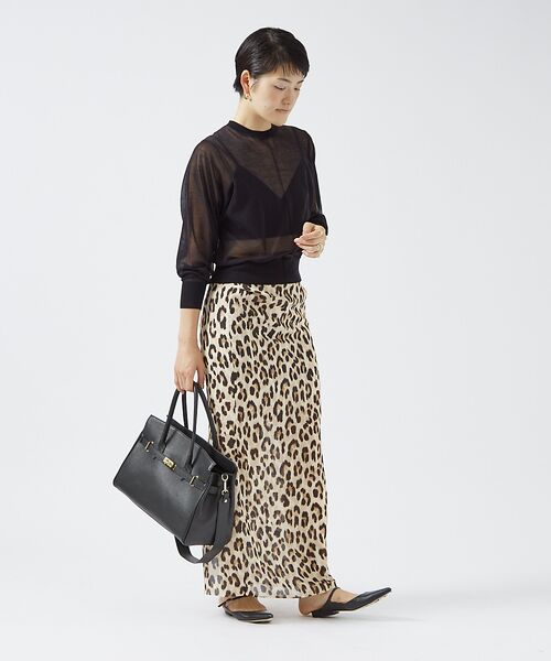 セール】 レオパード柄ロングスカート （ロング・マキシ丈スカート