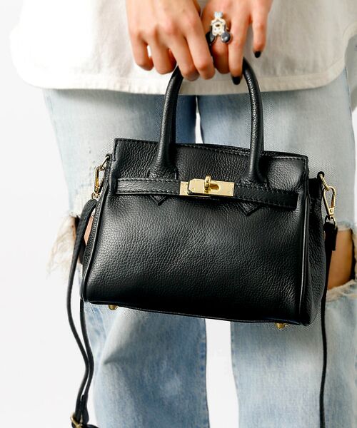 AULENTTI/オウレンティ】2WAY レザーミニバッグ / ベルト付きレザ