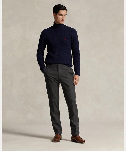 ケーブル ウールカシミヤ タートルネック セーター （ニット・セーター