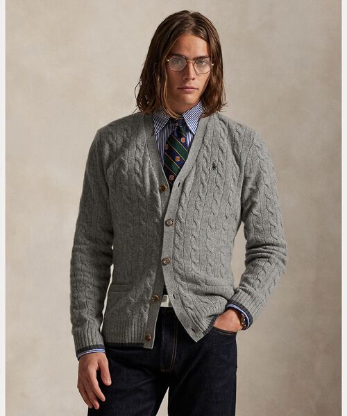 ケーブルニット ウールカシミヤ カーディガン （カーディガン・ボレロ