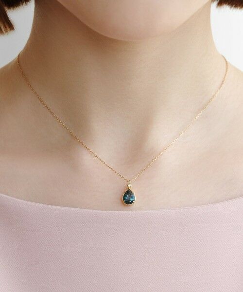 WEB＆数量限定】PIECE OF FLOWER NECKLACE K18 ロンドンブルートパーズ