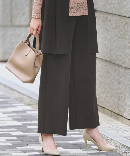 ドレープワイドパンツ＜股下62cm＞ （スラックス・ドレスパンツ