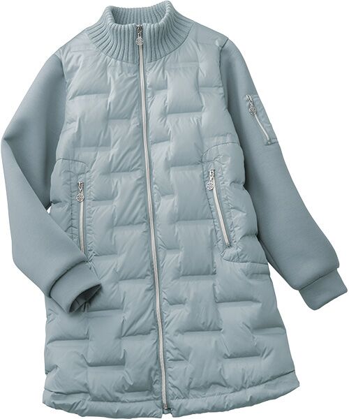 異素材切替え シームレスダウンコート （ダウンジャケット・ベスト