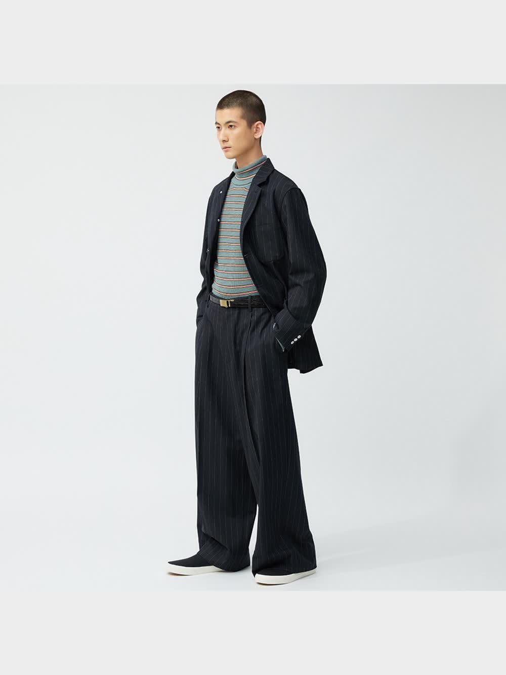 GU公式 | タックワイドパンツ(ストライプ) beautiful people