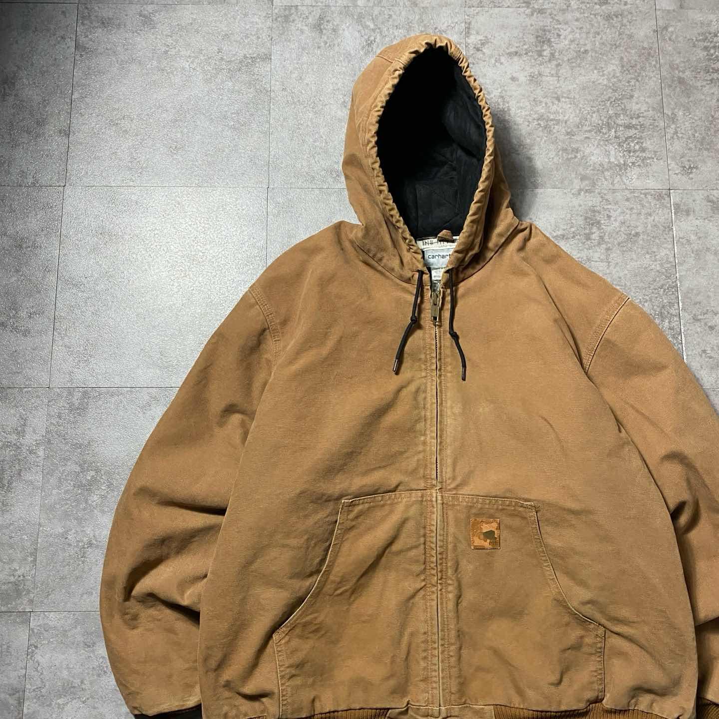 古着通販】carhartt ブラウン ダック生地 アクティブパーカー