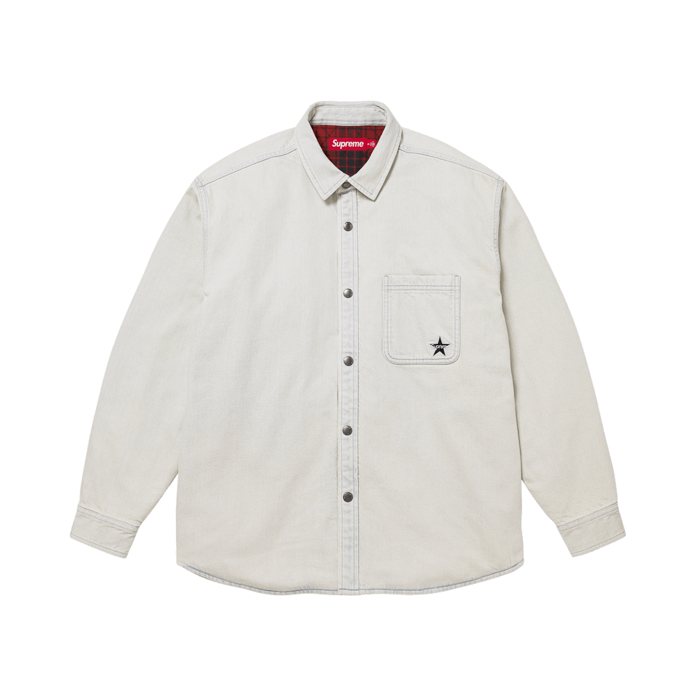 Buy Supreme Quilted Lined Denim Snap Shirt 'Light Washed Indigo