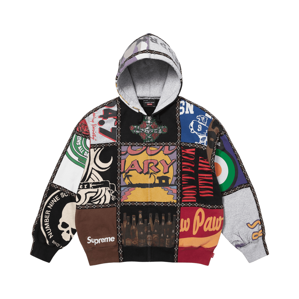 Buy Supreme x Number (N)Ine Patchwork Zip Up Hooded Sweatshirt
