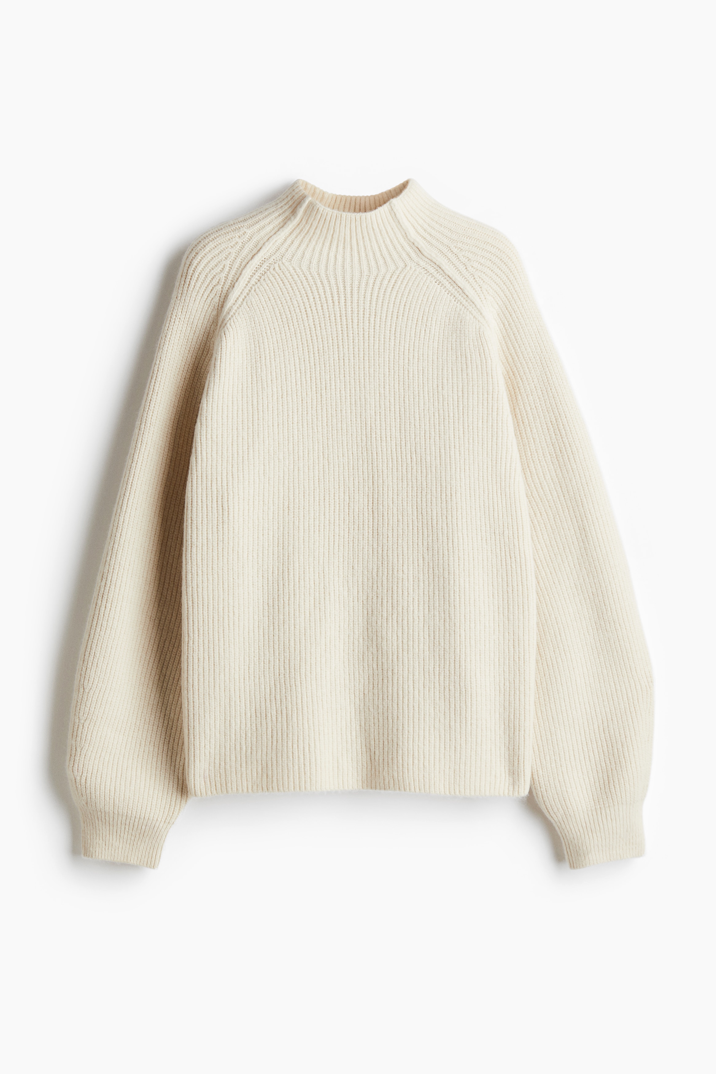 Rib-Knit Mock Turtleneck Sweater - Cream - Ladies | H&M US