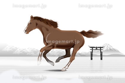 駆ける馬 イラスト [124787312]｜毎月1点無料（フリー）のストック