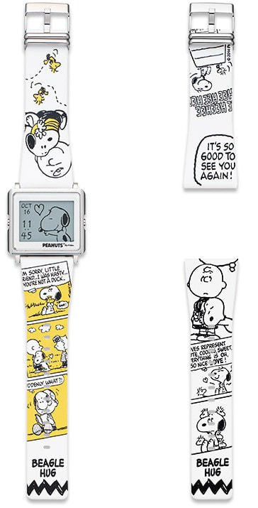 電子ペーパー腕時計「Smart Canvas」にスヌーピー「PEANUTS BEAGLE HUG