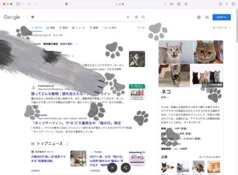 Googleで「猫」を検索すると……癒やされるかも 「猫の日」限定