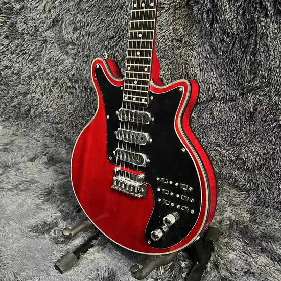 Red Special Brian May Style Electric Guitar with Chrome Hardware