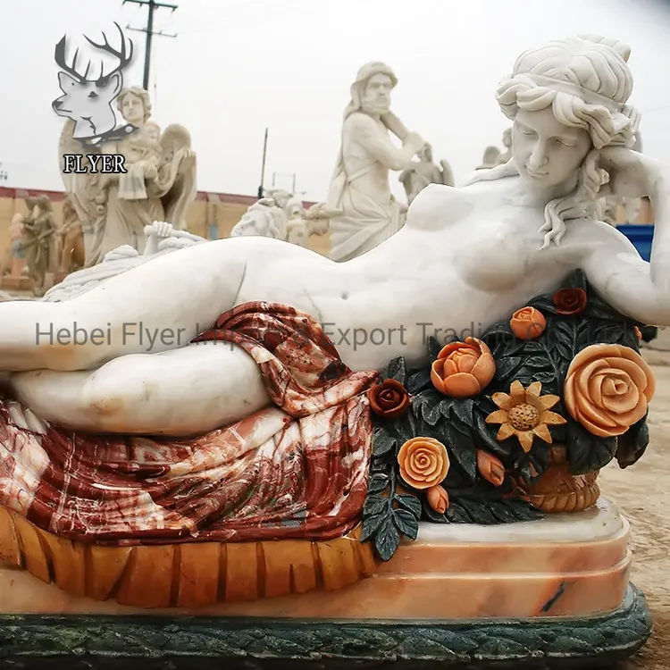 西洋のギリシャ女性像 実物大 自然な固体大理石の椅子に座る女性像