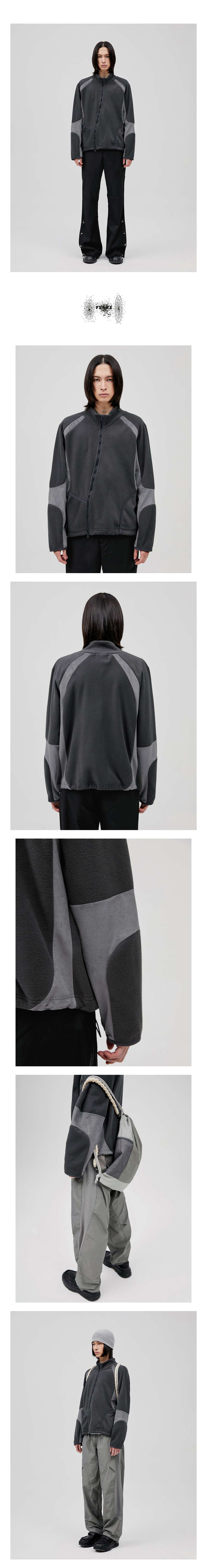 FLARE UP (フレアアップ) 8.Division Suede Fleece Jacket - Dark Gray