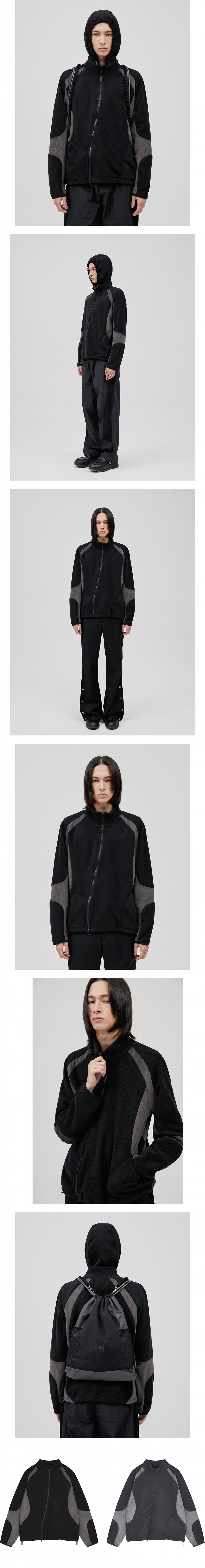 FLARE UP (フレアアップ) 8.Division Suede Fleece Jacket - Dark Gray