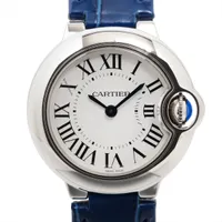 カルティエ バロンブルー ドゥ カルティエ 28mm W69010Z4 SS×革 QZ