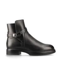 エルメス ヴェオ ムートン×レザー ショートブーツ 43 メンズ ブラック