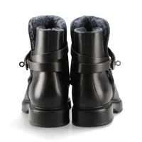 エルメス ヴェオ ムートン×レザー ショートブーツ 43 メンズ ブラック