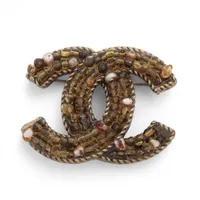 シャネル ココマーク 5 I24P ブローチ GP ゴールド×ブルー A3086761