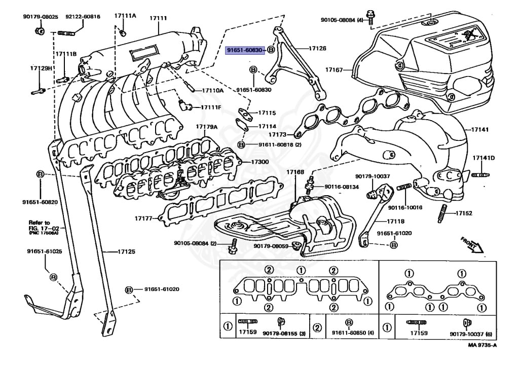 91651-60830 - Toyota - BOLT (FOR TRANSFER POWER TAKE-OFF COVER