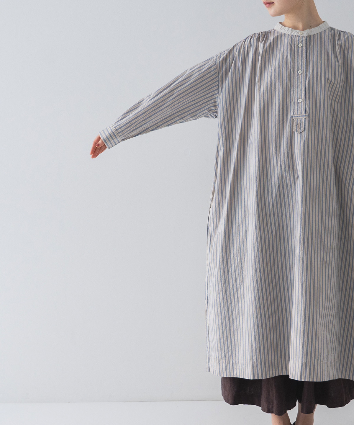 コットンストライププルオンワンピース｜nest Robe / CONFECT ONLINE SHOP