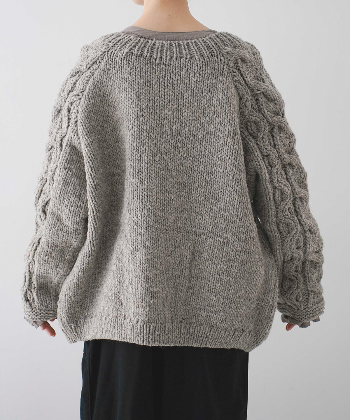 ペルーケーブルスリーブニットカーディガン｜nest Robe / CONFECT
