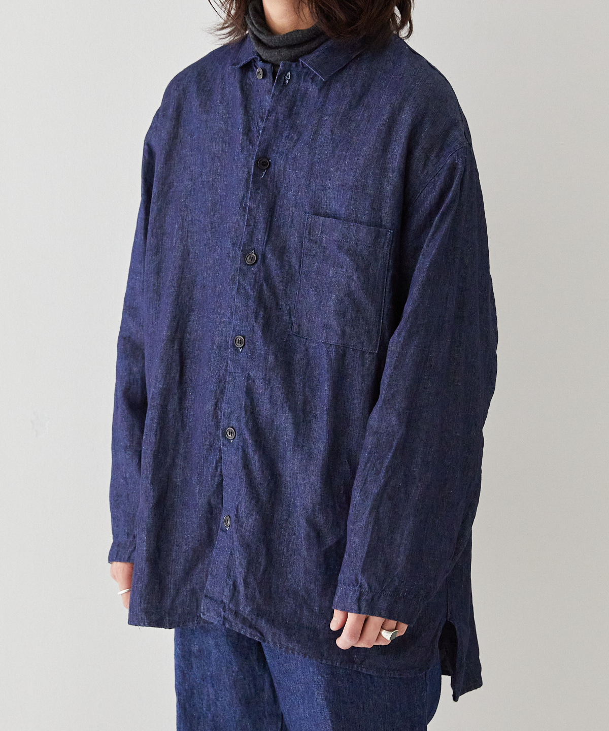 10ozリネンデニム ワークシャツ｜nest Robe / CONFECT ONLINE SHOP