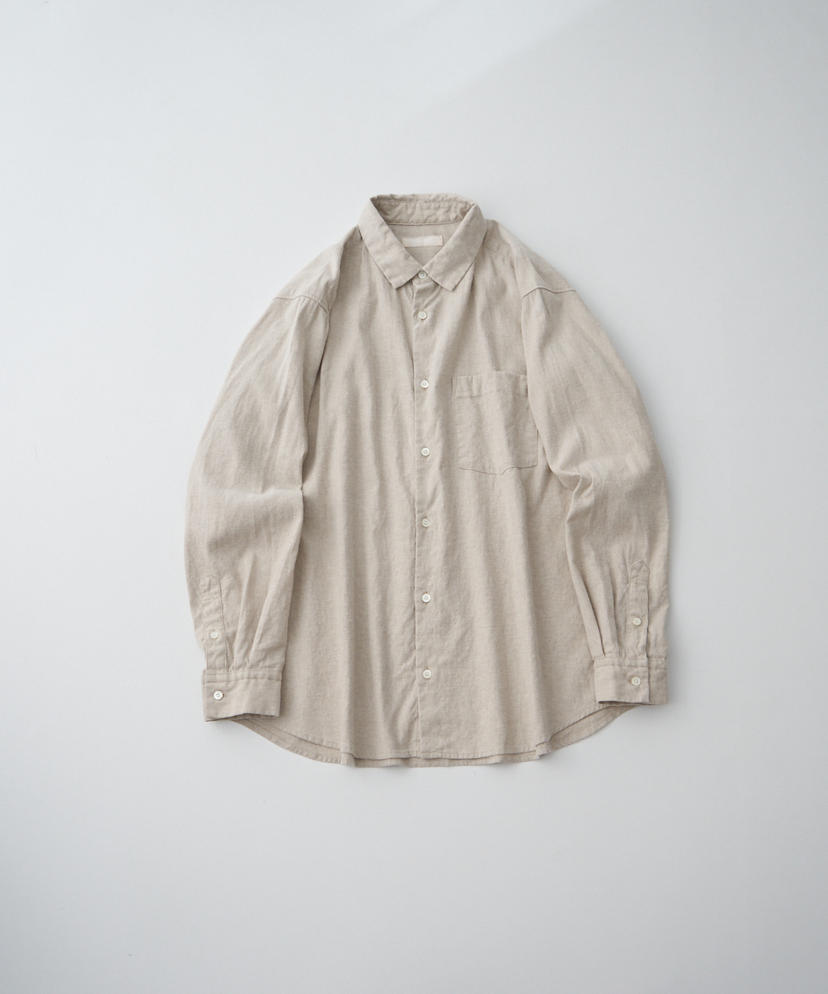 UpcycleLino] 起毛リネン レギュラーカラーシャツ｜nest Robe