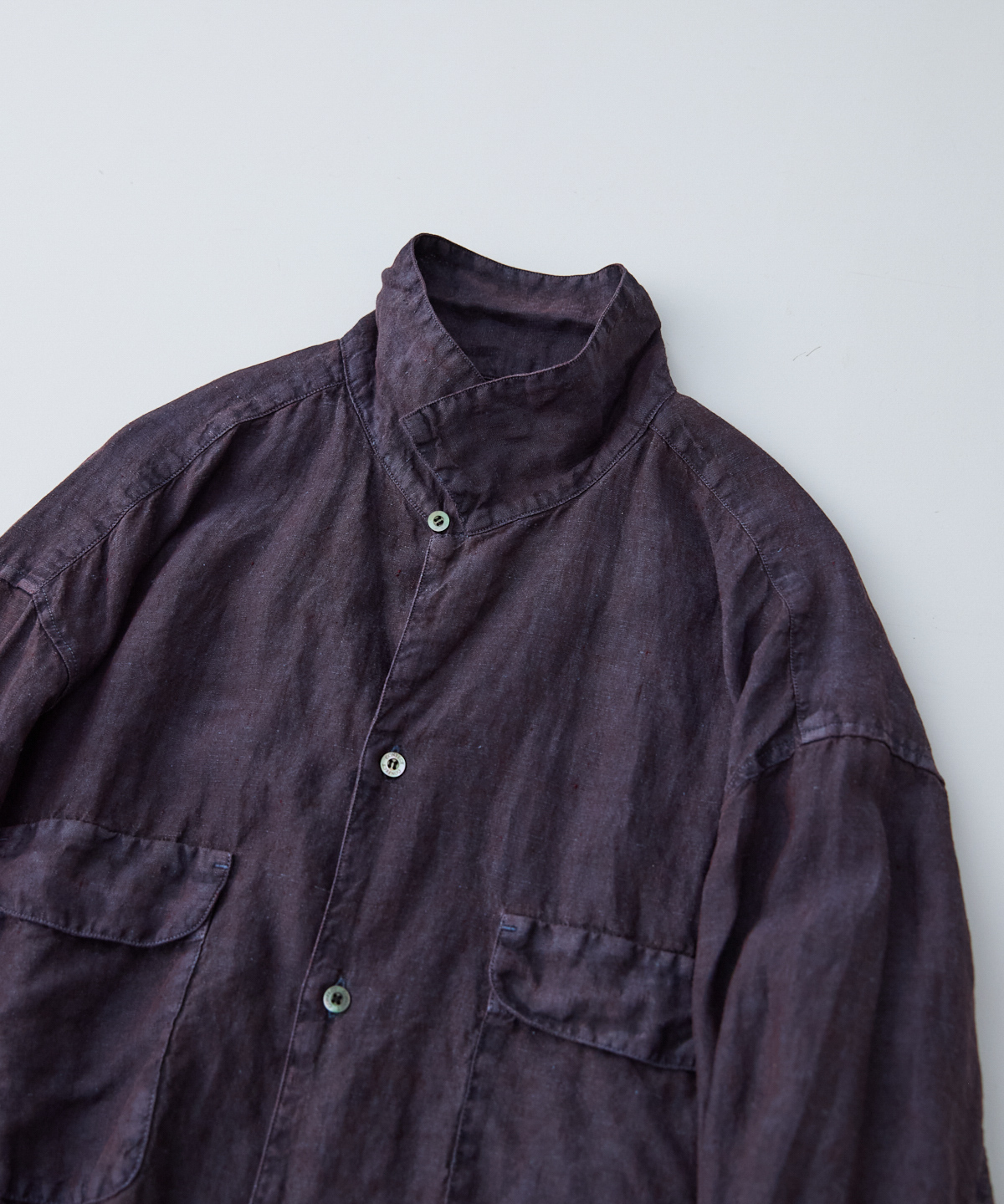 リネン ピグメントバイオ オープンカラーシャツ｜nest Robe / CONFECT