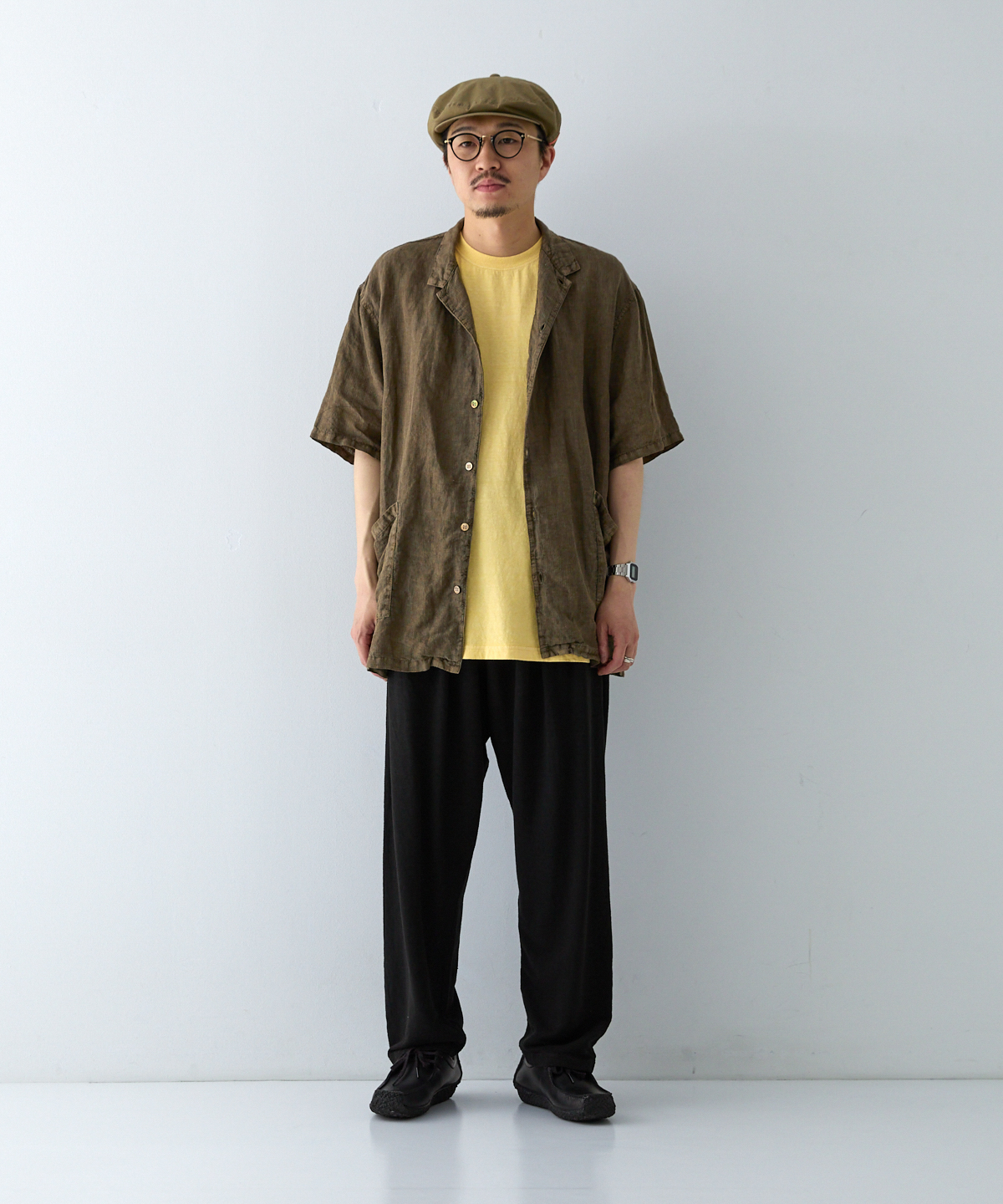 リネン ピグメントバイオ 半袖 カバーシャツ｜nest Robe / CONFECT