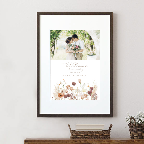 11％OFF】フォトウェルカムボード（エアリーブーケ パンパスブラウン