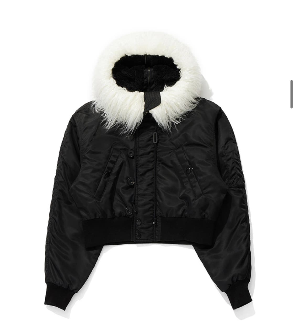 Open yy fur zipper hood ma1 black | 후루츠패밀리
