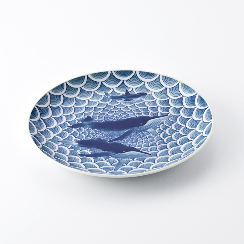 光雲窯】六寸皿 青海波鯨 | 三川内焼オンライン・ショップ