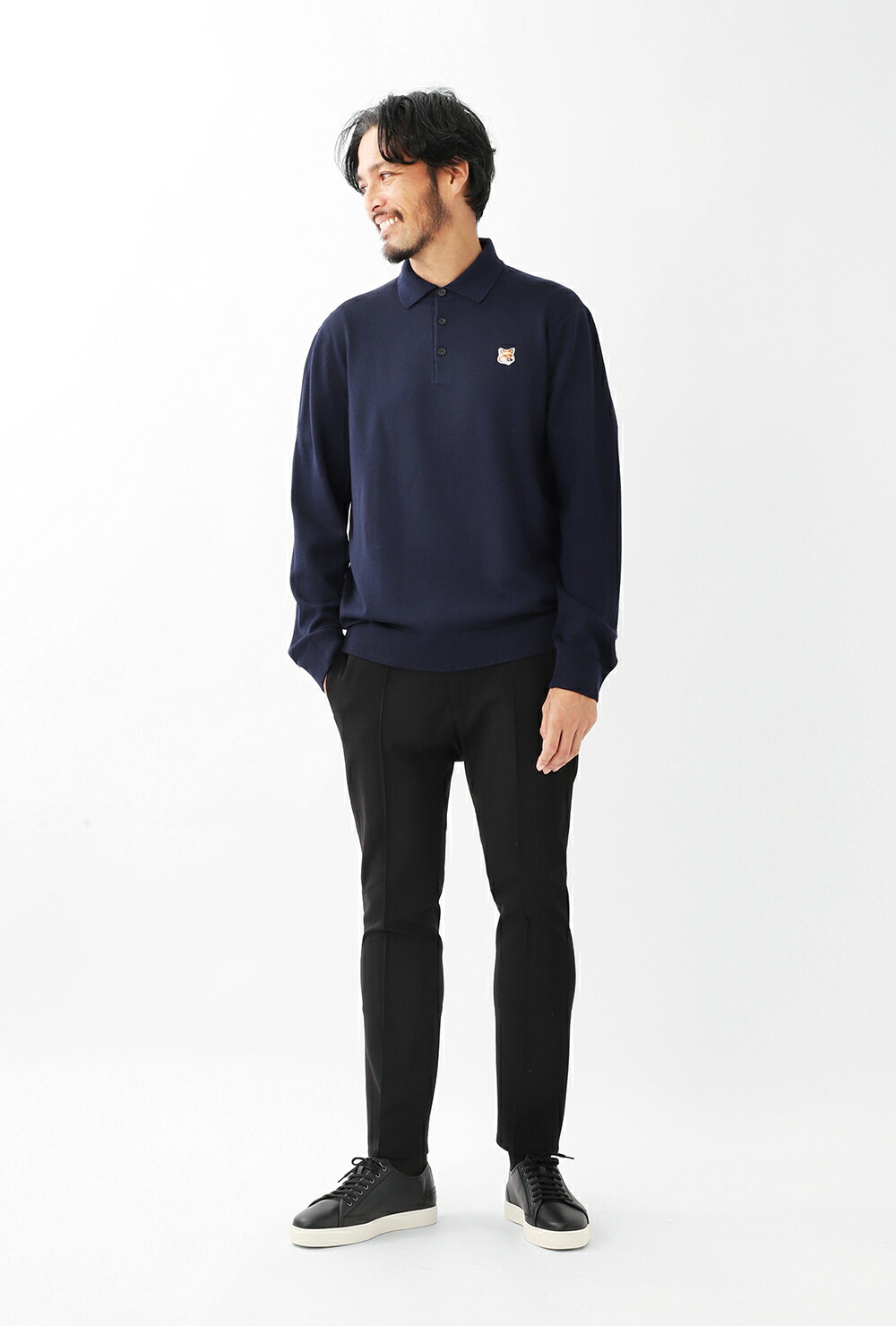 アウトレット】MAISON KITSUNE メゾンキツネ ニットポロシャツ/長袖