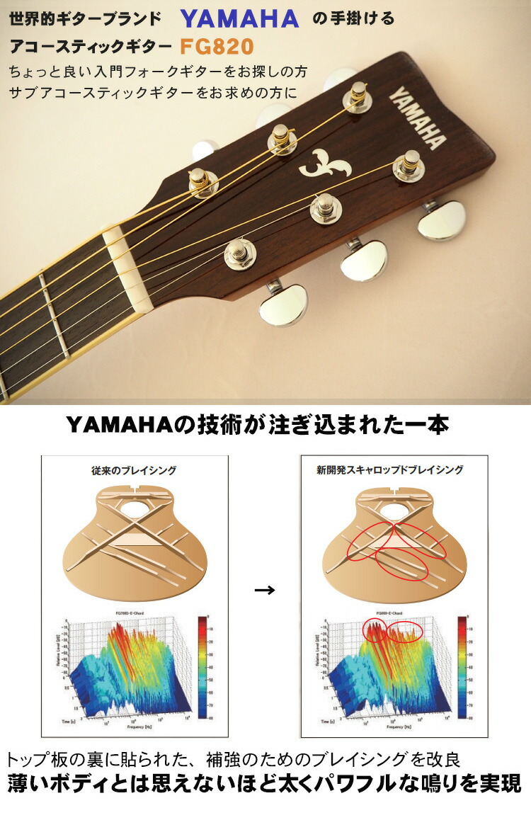 楽天市場】YAMAHA アコースティックギター FG820 NT ヤマハ フォーク