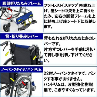 楽天市場】車椅子 コンパクト 軽量 折りたたみ TV-22 ミキ 車いす 自走