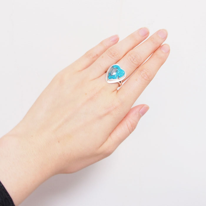 インディアンジュエリー ナバホ ハート ターコイズ シルバー リング