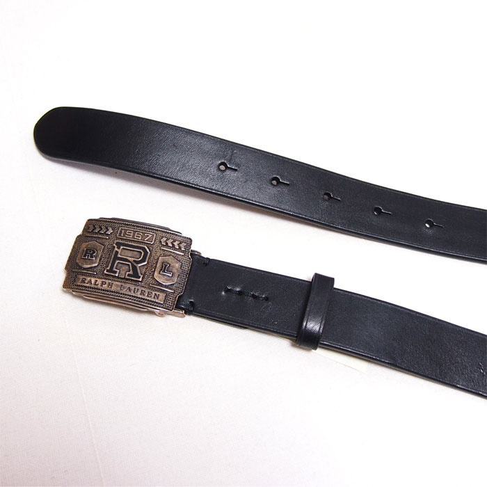 ラルフローレン レディース RL バックル レザー ベルト/ブラック<br