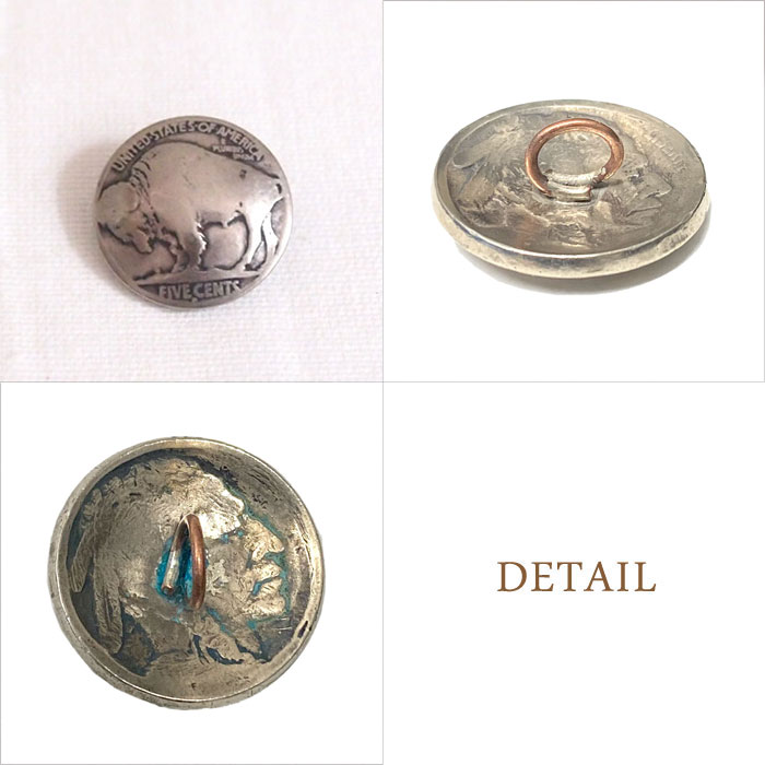 インディアン ジュエリー ナバホ コンチョ 5セントコイン バッファロー