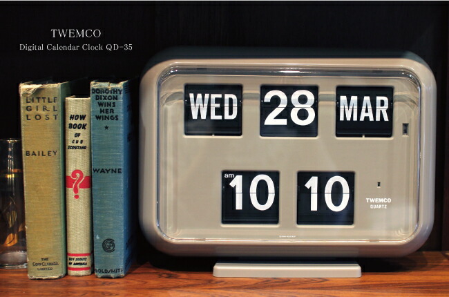 TWEMCO トゥエンコ｜デジタルカレンダークロック QD-35 グレー 通販